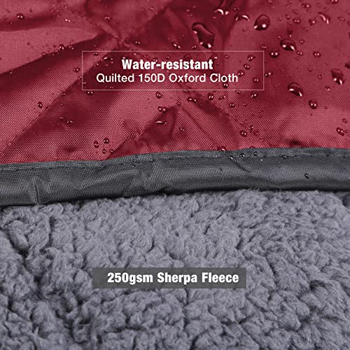 REDCAMP Large Warm Blanket with Sherpa Lining, Cold Weather Outdoor Blanket Windproof for Camping Stadium, Machine Washable 79"x 79" Red - color: 79"x 79" Red