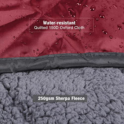 REDCAMP Large Warm Blanket with Sherpa Lining, Cold Weather Outdoor Blanket Windproof for Camping Stadium, Machine Washable 79"x 79" Red - color: 79"x 79" Red
