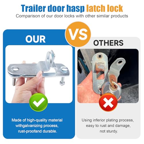 Cargo Trailer Door Latch Trailer Latches Ramp Locking Hasp Enclosed Trailer Door Latch Cam Lock Latch Keeper (‎ Trailer Door Hasp 2 Pack Comes with Screws 4 - Nuts 4 ）
