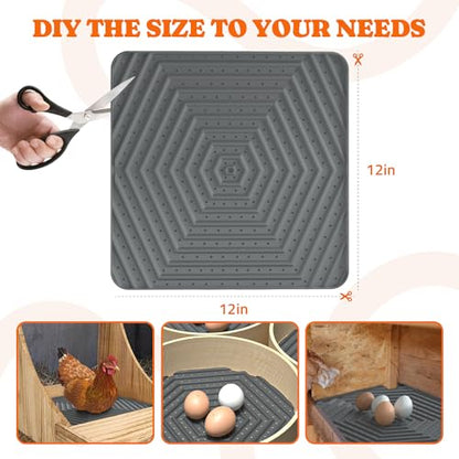 Pawtners Chicken Nesting Box Liners: Washable Nesting Pads for Laying Eggs, 12x12, 10 Pack - color: Grey - 10Pack