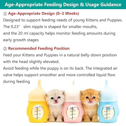 Puppy Bottles for Nursing，Kitten Bottles for Nursing，Pet Feeding Bottle，(Blue- 20ml) - color: Blue