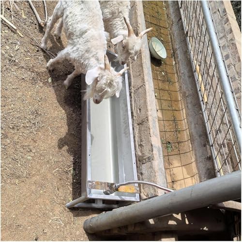 Large Capacity Animal Feed Trough Weatherproof, Stainless Steel Dogs Goats Cows Horse Watering Trough, Portable Poultry Pasture Feeders Outdoor Farms(100cm(39 2/5in)) - size: 100cm(39 2/5in)