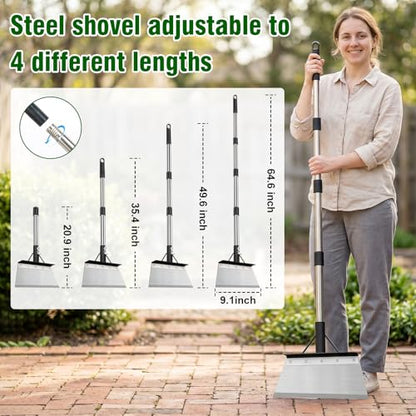 Garden Cleaning Shovel, 64" Long Handle Heavy Duty Multifunctional Flat Shovel, Metal Floor Scraper Tool for Weeding, Scraping Moss, Ice & Snow Removal,Edger for Sidewalk, Driveway & Garden