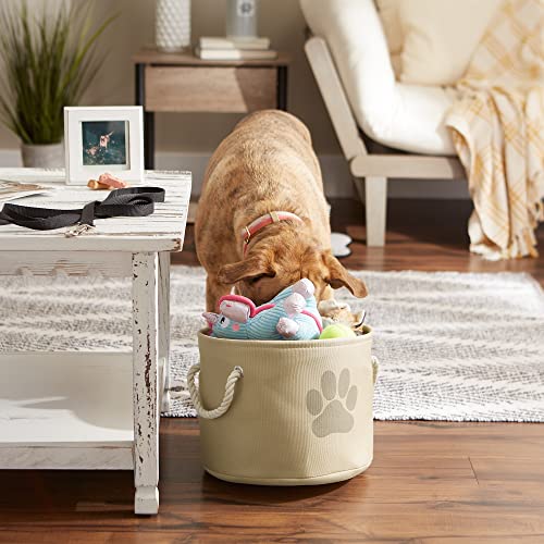Bone Dry Pet Storage Collection Collapsible Bin, Small Round, Taupe - color: Taupe, size: Small Round