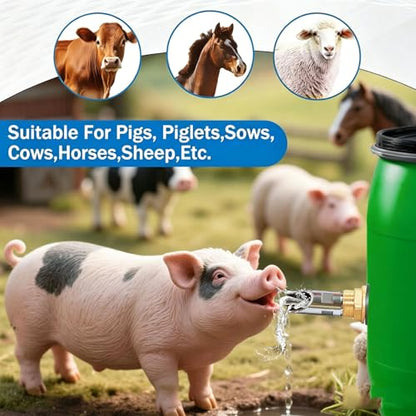 Stainless Steel Pig Water Nipple 1/2 Thread Automatic Pig Nipple Drinker Feeder Waterer for Pigs Livestock Brass 4pcs - color: Brass, size: 4pcs