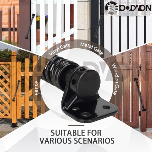 11-1/2" Gate Spring Self Closing Heavy Duty Door Springs to Close Door, Adjustable Tensioner Automatic Gate Closure, Gate Spring for Wooden Gate, Vinyl Fence, Steel Door(Black, 1 Pack) - size: 11-1/2 Inch