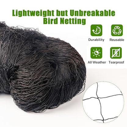 Bird Netting for Chicken Coop Roof - 50' x 50' Tear Resistant Poultry Netting, 1" Square Mesh Garden Netting for Garden Protection, Plant, Fruit Tree, Against Birds, Deer, and Hawks - size: 1", 50' x 50'