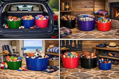 Red Gorilla Medium Flexible Plastic Tub, Toy Storage, Laundry, Gardening & More, 26 Liter/6.8 Gallon, Blue - color: Blue