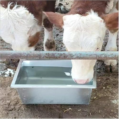 Large Capacity Animal Feed Trough Weatherproof, Stainless Steel Dogs Goats Cows Horse Watering Trough, Portable Poultry Pasture Feeders Outdoor Farms(L 85cm(33 1/2") x W 60cm(23 3/5")) - size: L 85cm(33 1/2") x W 60cm(23 3/5")