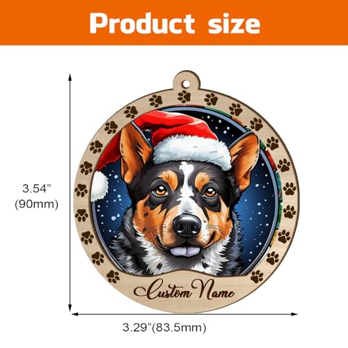 Personalized Australian Stumpy Tail Cattle Ornament, Australian Stumpy Tail Cattle Christmas Ornament, Custom Name Australian Stumpy Tail Cattle Dog Suncatcher for Christmas Tree - color: Australian Stumpy Tail Cattle
