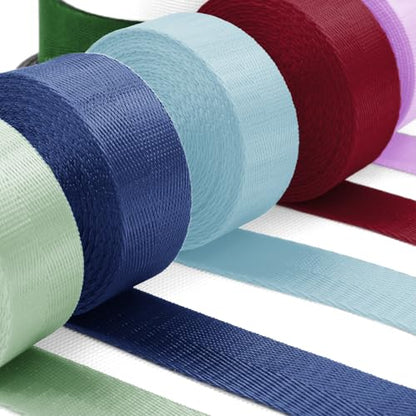 12 Rolls Nylon Webbing 1 inch 1.5 inch 2 inch Nylon Strap Webbing Straps Backpack Straps Nylon Belt, 10 25 50 3.3 Yards Webbing Strapping - size: 1.5 inch-3.3 yards, style: B-12 Colors