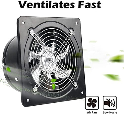 Nalle 8 inch Exhaust Fan 80W 500CFM Through-wall installation Ventilation Fan 110V Exhaust Smoke Fan Ventilation for Kitchen,Bathroom,laundry room,Toilets,Garage,Shopping Mall (Black - size: 8 Inch / 500 CFM