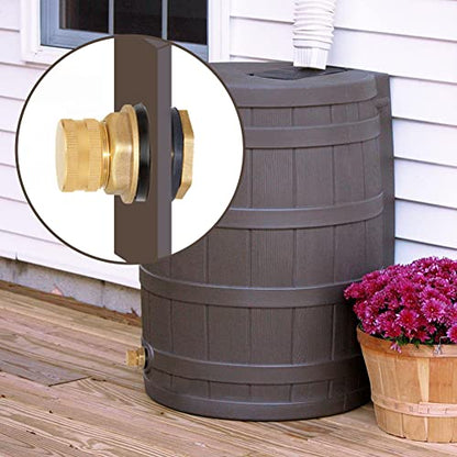 Joywayus 2 Pack Brass Male Garden Hose Bulkhead Fitting with Plugs,1/2" Female 3/4" GHT Male Water Tank Connector Threaded and 3/4" GHT Female Outer Hex Head End Pipe Caps Drain/Flush Port Kit - size: 3/4"GHT Male x 1/2"Female-2PCS