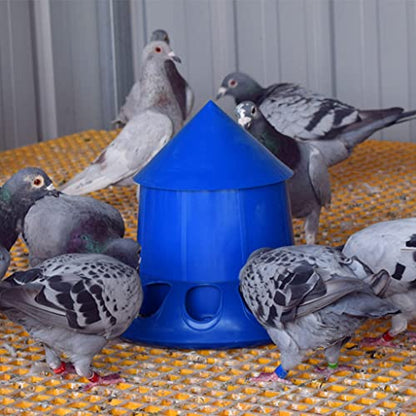 Feeder No Waste Automatic Poultry Food Dispenser House Design with Cover Hanging Poultry Food Contain Chick Feeders for Brooder No Waste - size: S