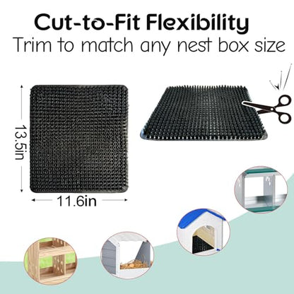 Washable Nesting Pads for Chicken Coop, Chicken Nesting Boxes for Laying Eggs, Laying Pads for Hens, Reusable Nest Mats, Black 4 Count