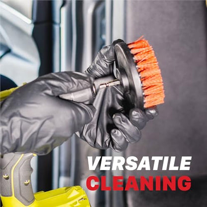 Maxshine 4” Universal M8 Medium-Duty Drill Brush – Upholstery & Carpet Scrubber Attachment for Car Detailing, Fabric, Seats, Floor Mats & Home Cleaning – Removes Stains, Grime, Spots & Buildup - size: 4"