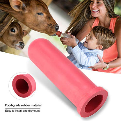 HEEPDD 5pcs Calf Milk Nipple, Soft Wear Proof Anti Bite Rubber, Food Grade Easy to Clean, with Bionic Design for Sucking, for Calves and Small Animals