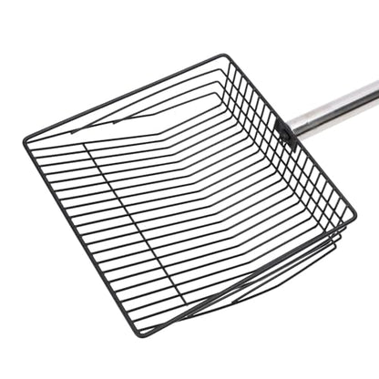 Extended Handle Litter Scoop, Stainless Steel Non Stick Pet Poop Shovel with Retractable Design, Heavy Duty Manure Scooper for Chicken Coops and Livestock
