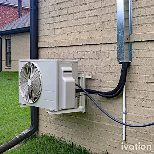Ivation Split AC Mounting Bracket, Universal Heavy-Duty Outdoor Wall Mount System with Hardware & Level for Ductless Mini Split Air Conditioner Condenser & Heat Pump Units, 440 Lb. Max Capacity