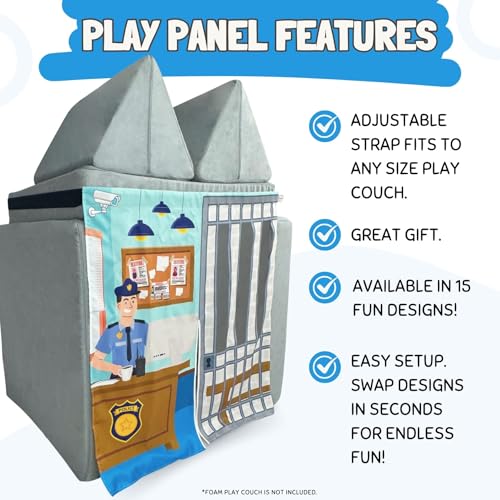 Couch Swag Play Panel for Childrens Foam Sofa Kids Couch (Police) - style: Police Station