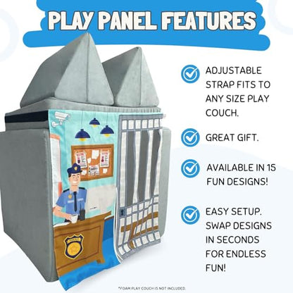 Couch Swag Play Panel for Childrens Foam Sofa Kids Couch (Police) - style: Police Station