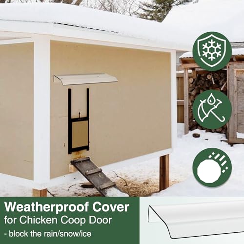 Saillong Weatherproof Cover for Chicken Coop Doors, Prevents Rain and Snow from Impeding Movement of Your Automatic Chicken Coop Door, Chicken Door Opener Cover Accessory (Polycarbonate)