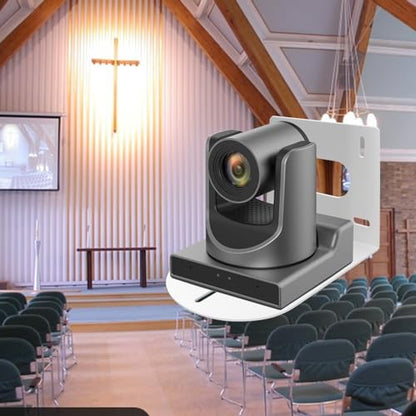Sumnacon PTZ Camera Bracket 2 Pcs White Universal Wall Mount Camera Bracket Compatible with for Various PTZ Cameras Solid Metal Wall Mounting Bracket with Screws for Office, Church - color: White