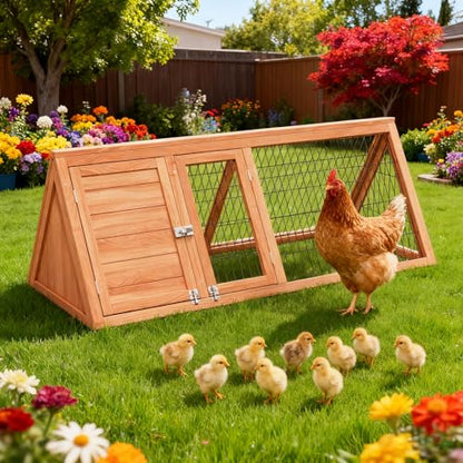 Small Chicken Coop, Chicken Run,Small Wooden Duck Coop Outdoor Quail Cage Rabbit Pet Hutch House Small Animals (Ntural Wood) - color: Ntural Wood