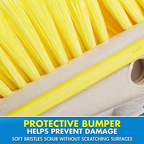 STAR BRITE Premium 8" Soft Brush Head W/Bumper - Dual Connections Fit Either Standard 3/4" Threaded Poles or Extend-A-Brush Handles (Soft) (Yellow) (040161) - color: Yellow, size: Deluxe 8" Brush