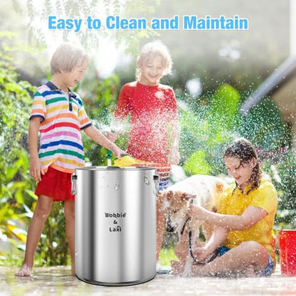 25 Lbs Large Stainless Steel Dog Food Storage Container with Lids Airtight to Keep Food Fresh, Metal Pet Food Bin Claw Handle Easy Clean & Use for Big Dog Multiple Pet, Long-Lasting Cat Food Storage
