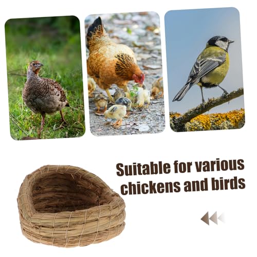 2pcs Straw Woven Chicken Nesting Boxes Pad for Laying Hens Coop House Private Sleeping Bed for Chicks