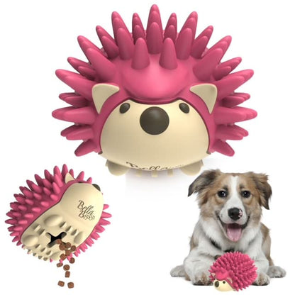 Bella Boo Pets Interactive Dog Toy for Strong Chewers - Freddy The Hedgehog All-in-One Treat Ball + Food Dispensing Slow Feeder Dog IQ Puzzle + Dental Chew Toy for Medium and Large Breed Dogs (Pink) - color: Pink