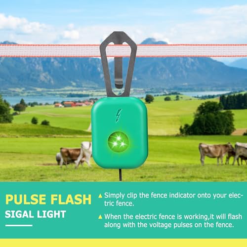 Electric Fence Tester with LED Indicator Lights - 300V to 10kV Range | Detects Energizer Pulses | Clips to Wire or Tape Fences - style: 1 Pack