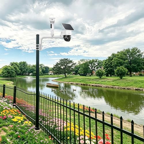 WiTi Heavy Duty Dual Mount 15.7inch (40cm) Arm Bracket for Tempest Weather Station, Cameras, Long Pole with 2 Mounts for Security Surveillance System, Weather Station, Project and Home Solution