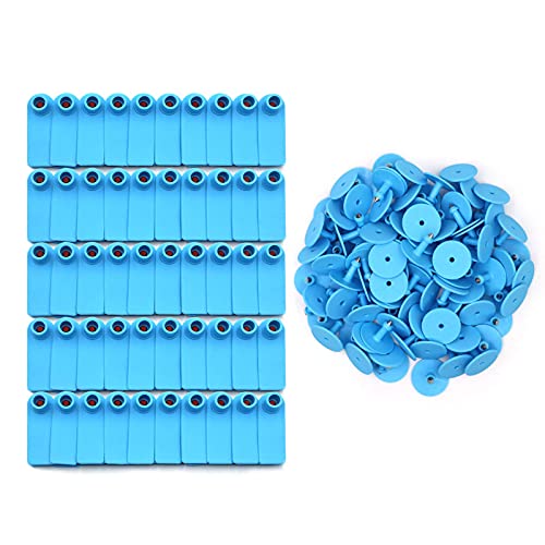 MINYULUA Blank Ear Tags 100 Pieces Blank Livestock Ear Tags Livestock Identification Animal Ear Tag for Animal Goat Sheep Cattle Cows Pigs Cattle Hog (Blue) | Livestock Identification Animal Ear Tag for Goat Sheep Cattle Cows Pigs Hog, TPU Material (Blue)