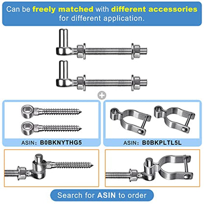 Insaga J Bolt Gate Hinge, 304 Stainless Steel Farm Gate Hinges, M12 x 6'' Gate Hinge Bolt 5/8'' for Chain Link Fence/Farm/Wooden Fence/Driveway, Supports up to 500lbs, 4pcs - color: M12-6''-4PCS