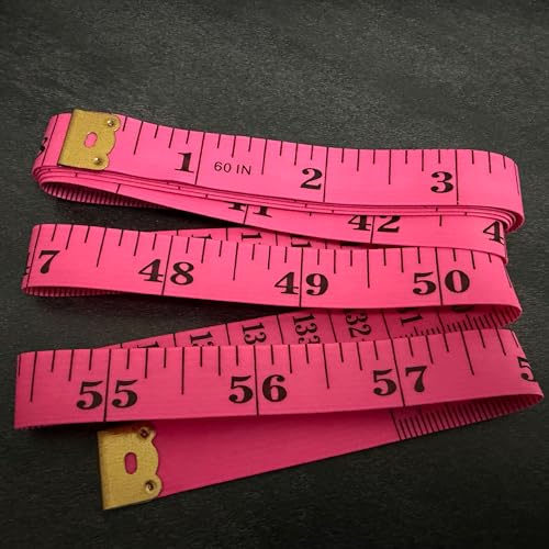 2pcs Soft Tape Measure Double Scale Measuring Tape Body Sewing Flexible Tailor Craft Vinyl Ruler for Weight Loss Medical Body Measurement, Has Centimetre Scale on Reverse Side 60-inch Pink - color: 2pcs Pink-60 inch