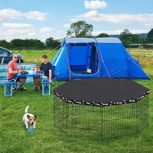 Peekaboo Dog Playpen 24 Inch, 8 Panel Metal Pet Fence with Bottom Pad | Playpen + printing pad，8 Panel Foldable Pet Playpen,Climate Pledge Friendly Choice - style: Playpen + printing pad