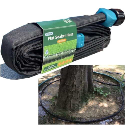 Secbulk 2025 Flat Soaker Hose 10 ft for Garden, 10' Linkable Drip Hose Diy Garden Irrigation System Saving 80% Water, Dual-layer Leak-free Design Water Hose with Holes - size: 10ft