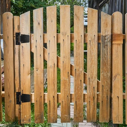 3.5 Inch Heavy Duty Gate Hinges, 4 Pack Black Iron Extra Thick T Door Hinges, Gate Hardware Kit for Indoor Outdoor, Shed, Wooden Fences, Vinyl Fence, Barn Door, Garage (Screws Included)