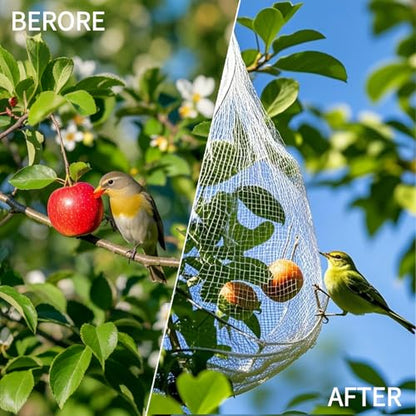 18'x50' White Polyester Bird Netting with 1" Square Mesh, Strong and Durable Chicken Coop Roof Netting, Protect Your Poultry from Hawks, Great for Gardens, Fences and Fruit Tree - size: 18X50FT-1''