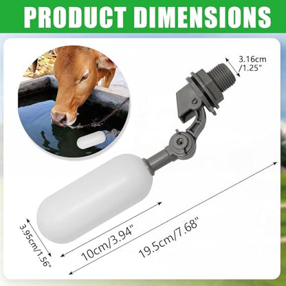 Uenhoy 2 Pack 1/2 Inch NPT Thread Float Ball Valve, Automatic Water System Filler with Adjustable Arm for Ponds & Livestock Water Trough & Aquariums, Automatic Water Level Control Float Valve