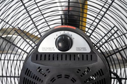 iLiving 24 Inch 3-Speed Orbital Internal Oscillating High Velocity Barrel Floor Fan for Office, Auto Shop, Garage, Workshop, Warehouse, 7800 CFM, Yellow - size: 24 In.