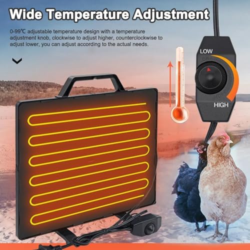 Chicken Coop Heater, 140W Electric Brooder Heater, Poultry Heating Panel, with Handle, Can Be Hung, Temperature Adjustable, for Inside and Outdoor Pet