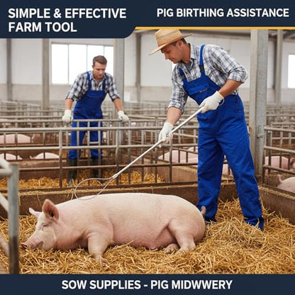Adjustable Loop Pig Puller for Safe Farrowing Assistance, Essential Livestock Care Supplies and Farm Tools