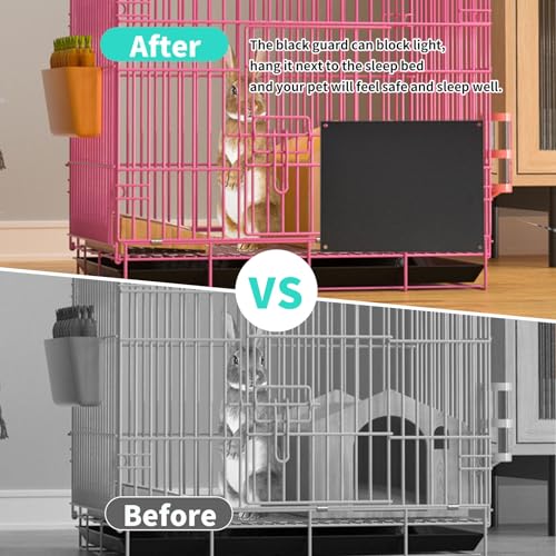 Oncpcare 6 Pack Pet Cage Liner Protection Block Light 10'' x 8.2'' Rabbit Cage Urine Guard Cage Edge Liner Guinea Pig Side Lining Habitat Siding Small Animal Cage Accessories (Black)