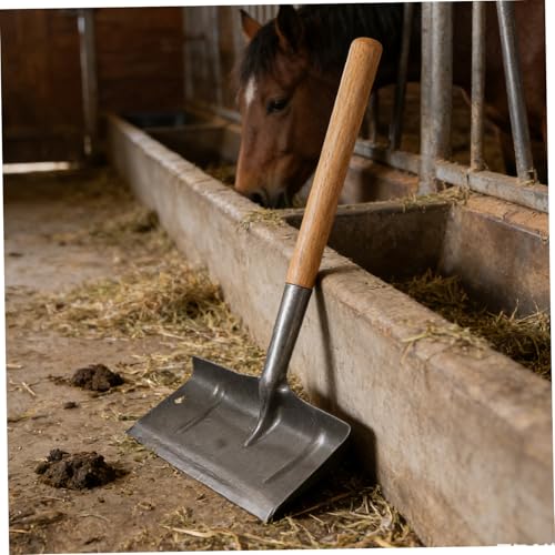 Holibanna Manual Maintenance Scraper Livestock Cage Shovel Fowl Waste for with Antislip Handle and Made of Sturdy Manganese Steel, Lightweight Cleaning Tool Poultry for Horse Goat Barn
