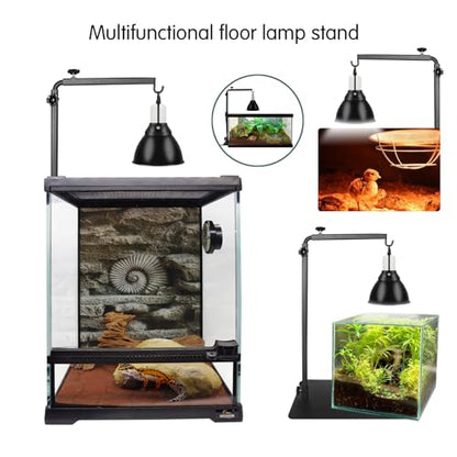 Reptile Lamp Stand Ajustable 16-31 Inch Heat lamp Holder Metal Bracket Floor Terrarium Light Holder for Reptile Glass Tank,Snake Turtle Terratium - size: 16-31 Inch