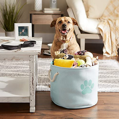 Bone Dry Pet Storage Collection Collapsible Bin, Medium Round, Aqua - color: Aqua, size: Medium Round