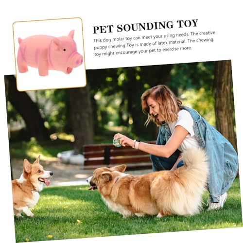 COLLBATH Pig Shape Latex Dog Chew for Aggressive Dogs Squeaky Puppy Teething for Healthy Chewing and Boredom Relief Suitable for Breeds